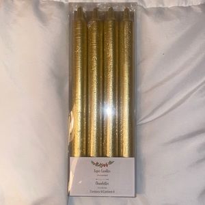 4 Gold Taper Candles